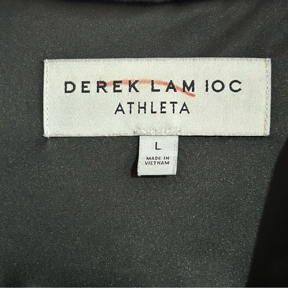 Derek Lam 10 C X Athleta Uptown Black Satin Quilted Coat Large - Picture 8 of 8